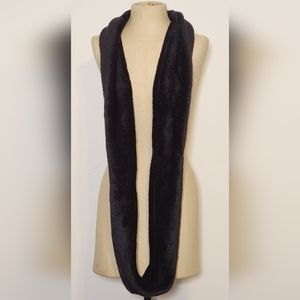 Black, fleece infinity scarf. 72 inches.